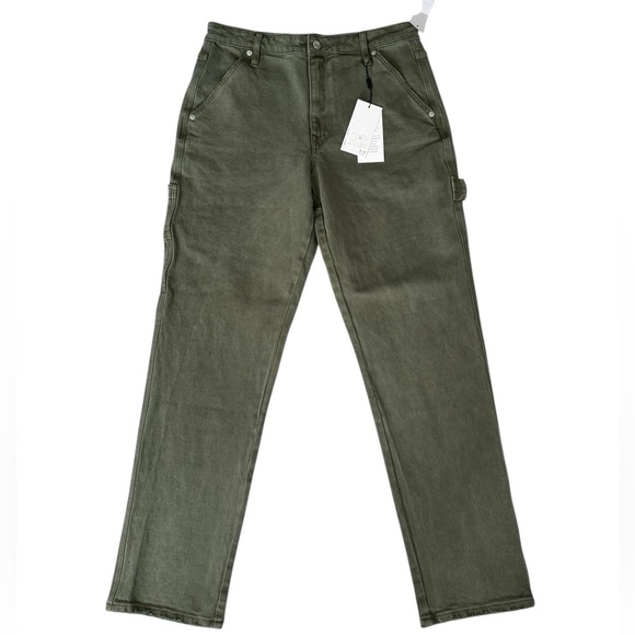 Seven7  7.7  Olive Green Carpenter Mid-Rise Jeans size 29 - Picture 4 of 15